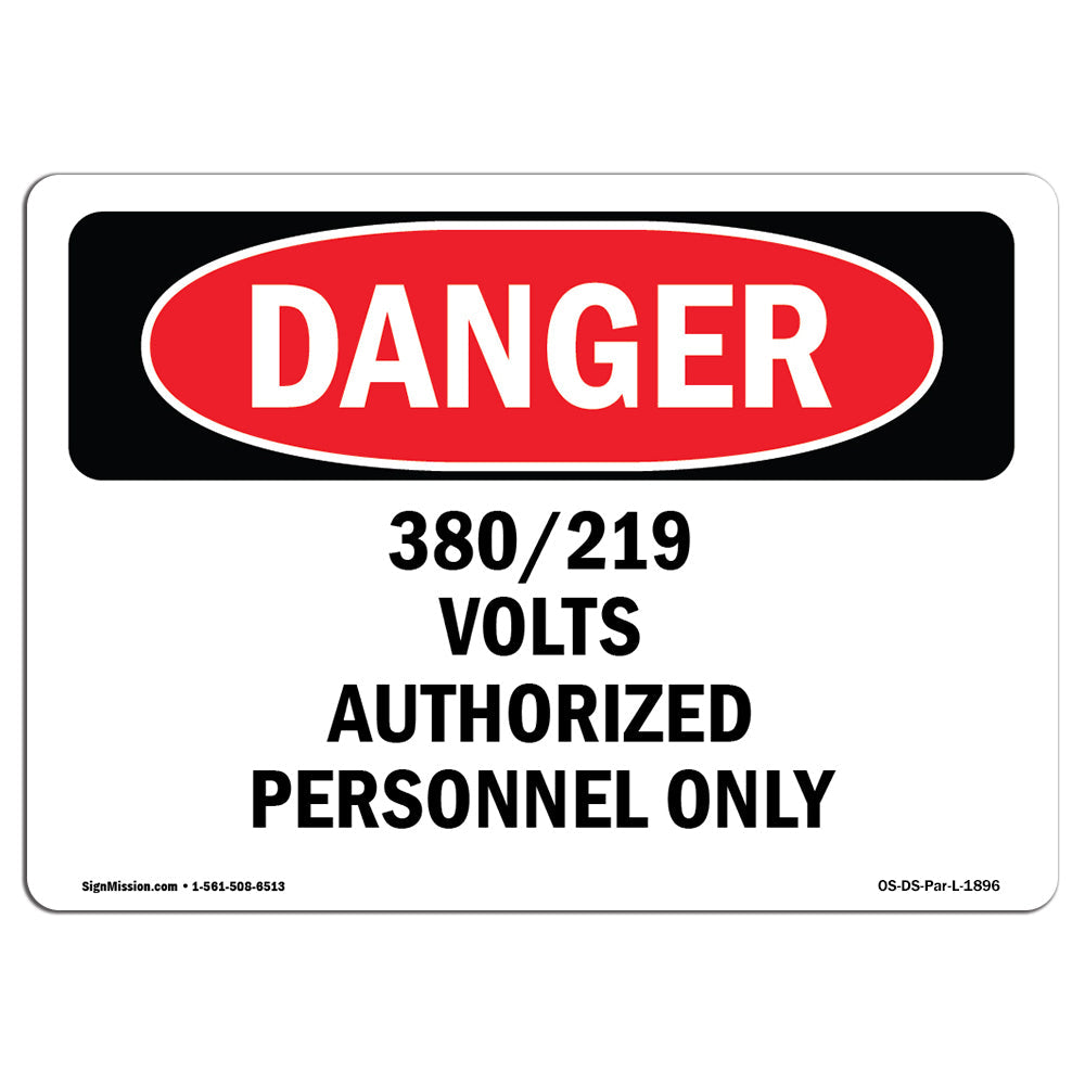 380 219 Volts Authorized Personnel Only