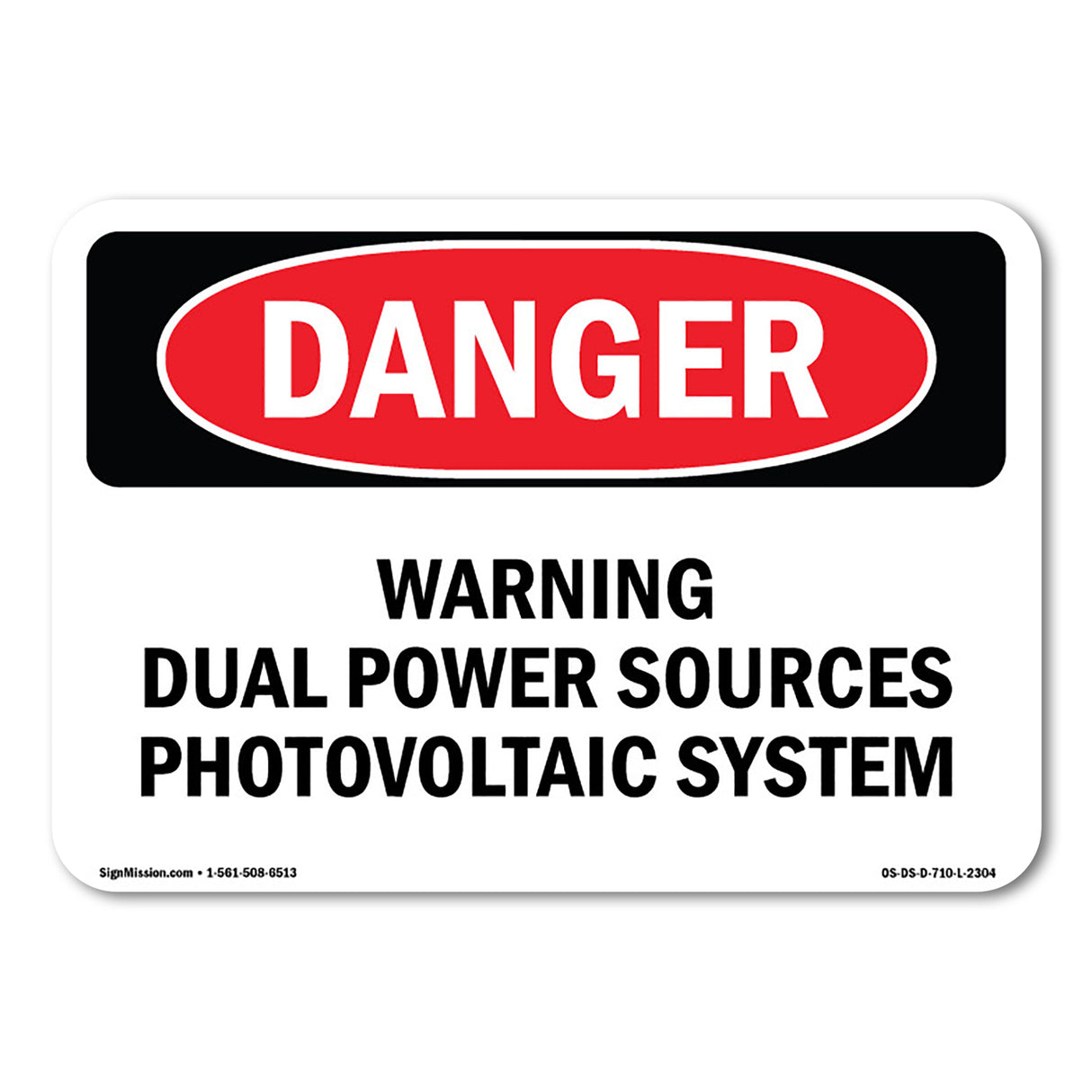 Warning Dual Power Sources Photovoltaic System
