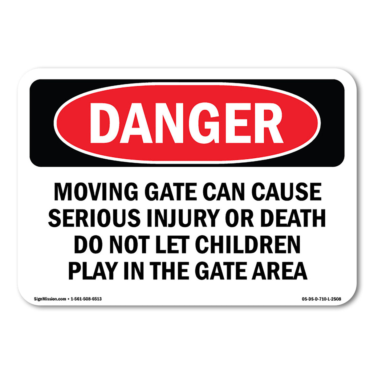Moving Gate Can Cause Serious Injury Or