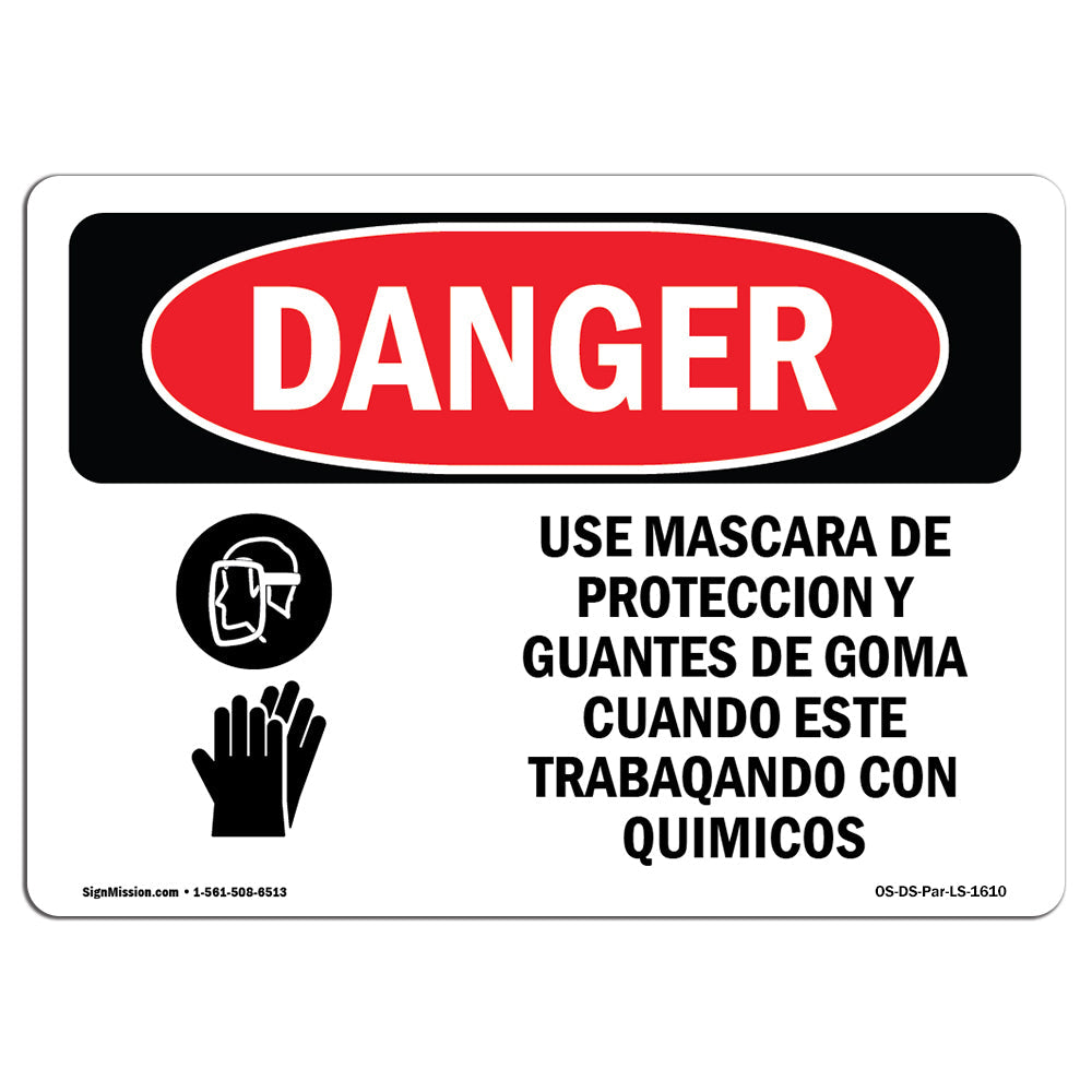 Wear Face Shield And Rubber Gloves Chemicals