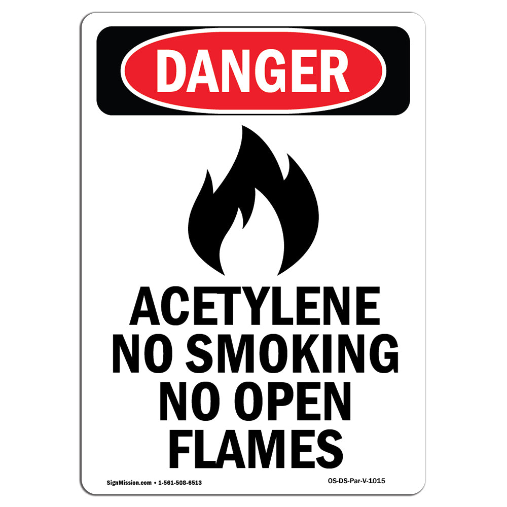 Acetylene No Smoking No Open Flames