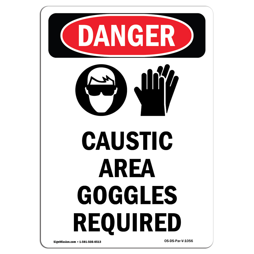 Caustic Area Goggles Required