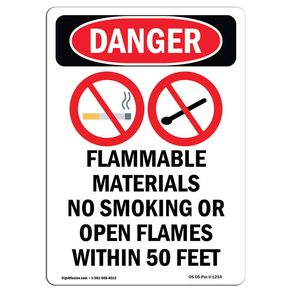 Flammable Materials No Smoking 50 Feet