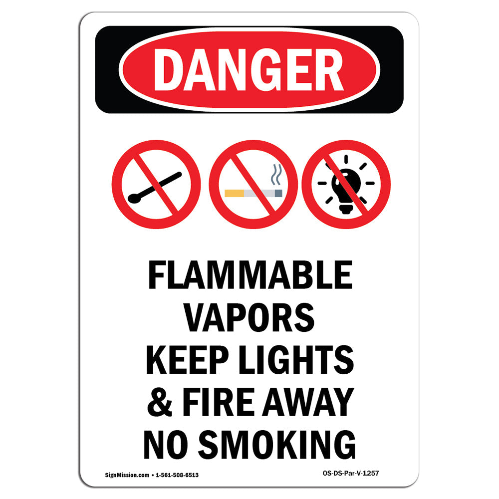 Flammable Vapors Keep Fire Away No Smoking