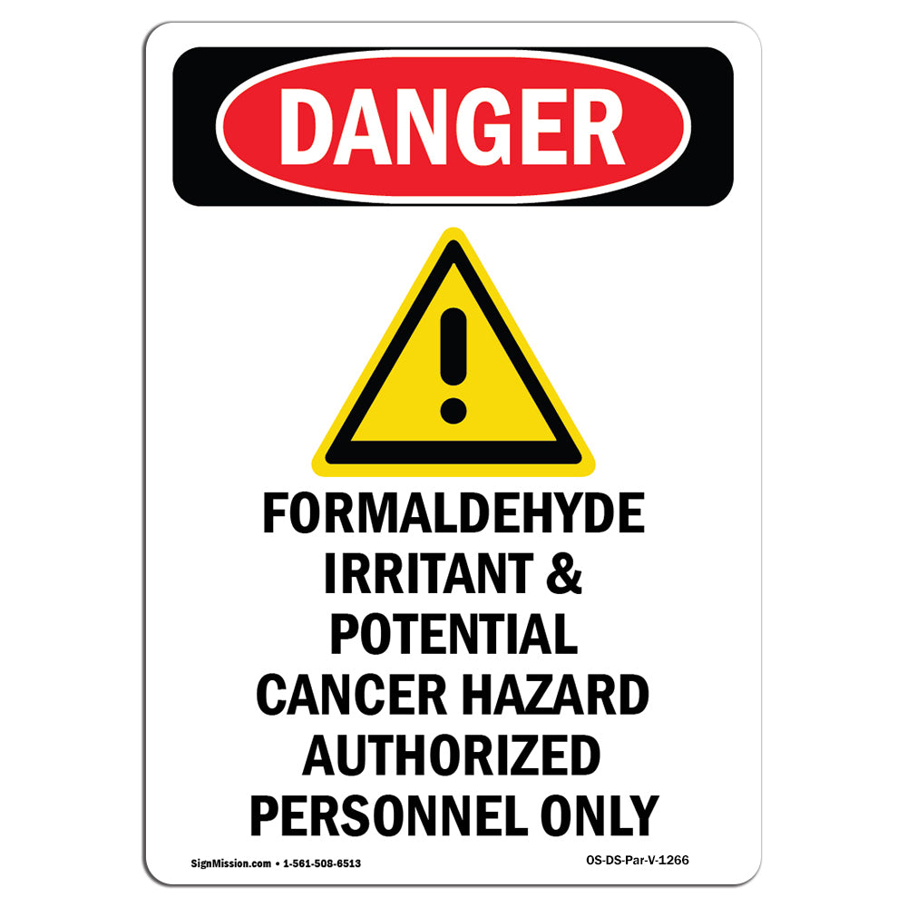 Formaldehyde Irritant Hazard