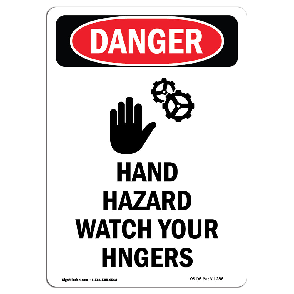 Hand Hazard Watch Your Fingers