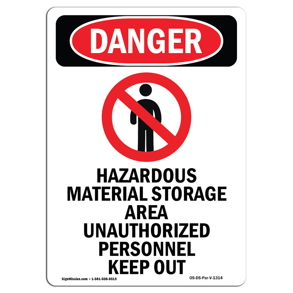 Hazardous Material Storage Area Keep Out