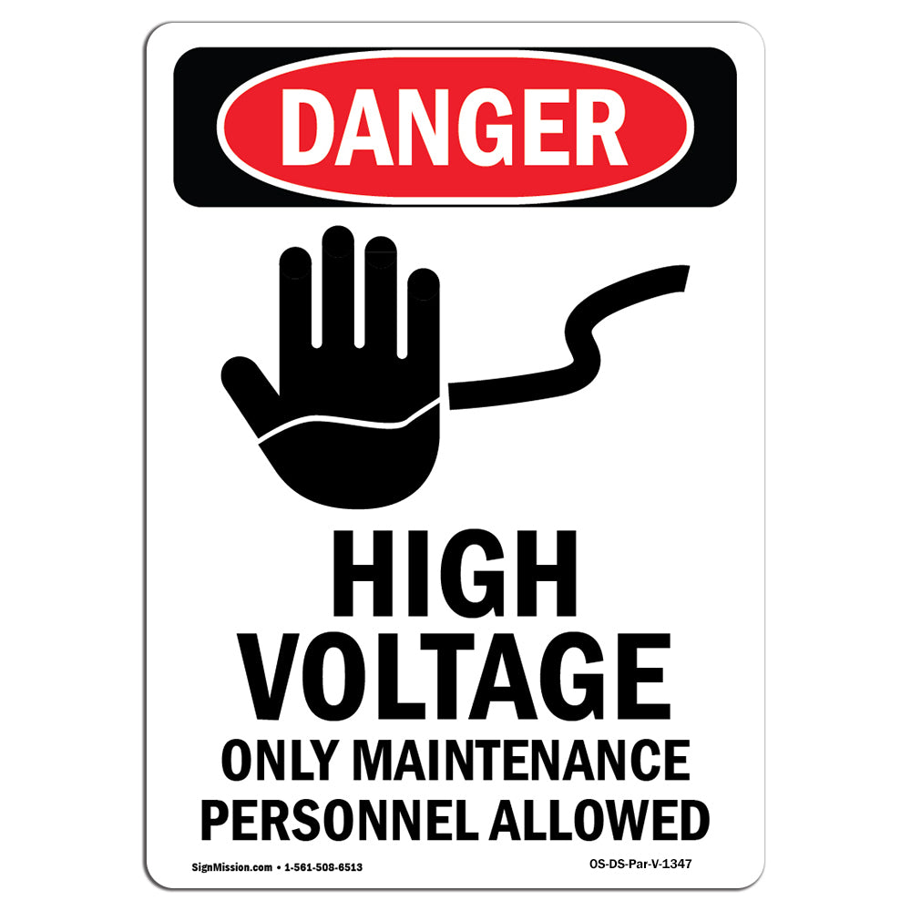 High Voltage Only Maintenance Personnel