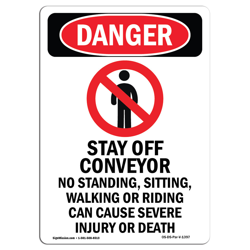 Stay Off Conveyor No Standing Spanish