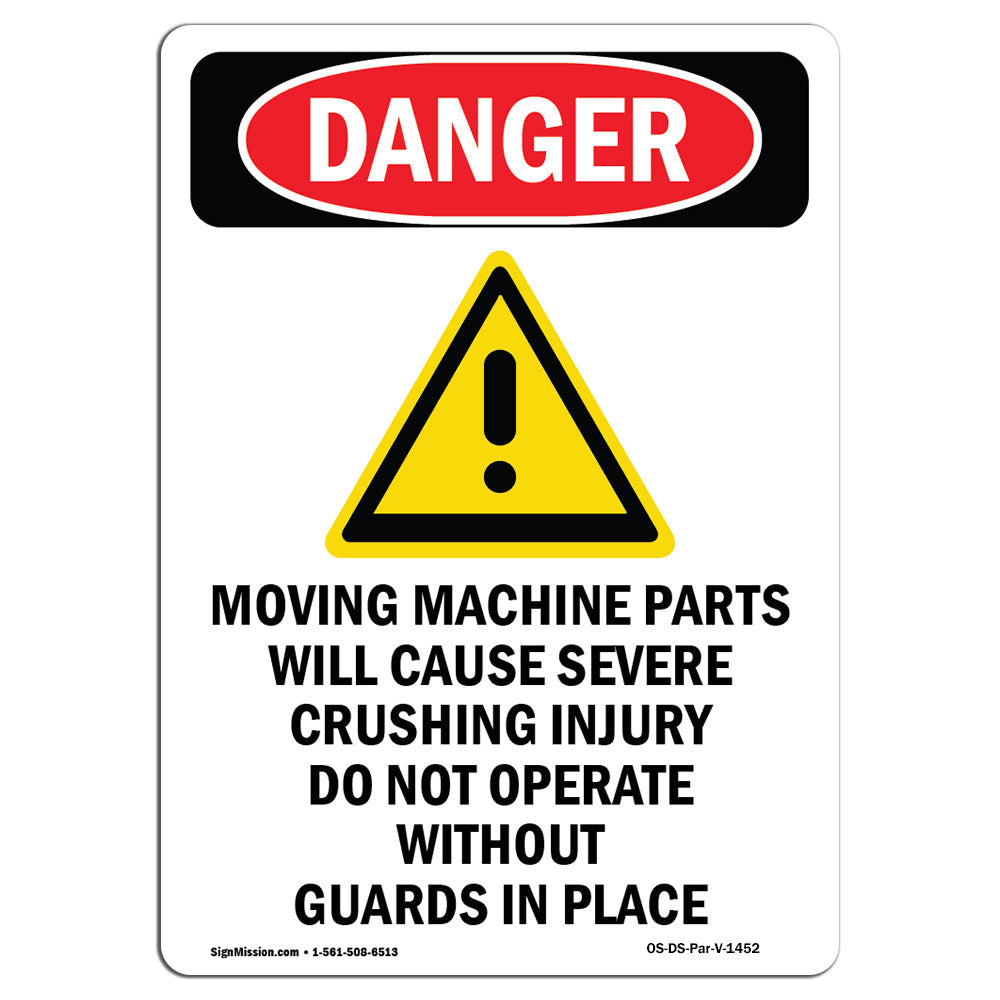 Moving Machine Parts Will Cause Crushing