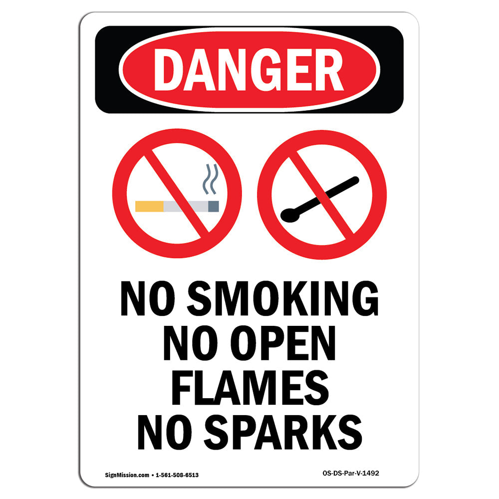 No Smoking No Open Flames No Sparks