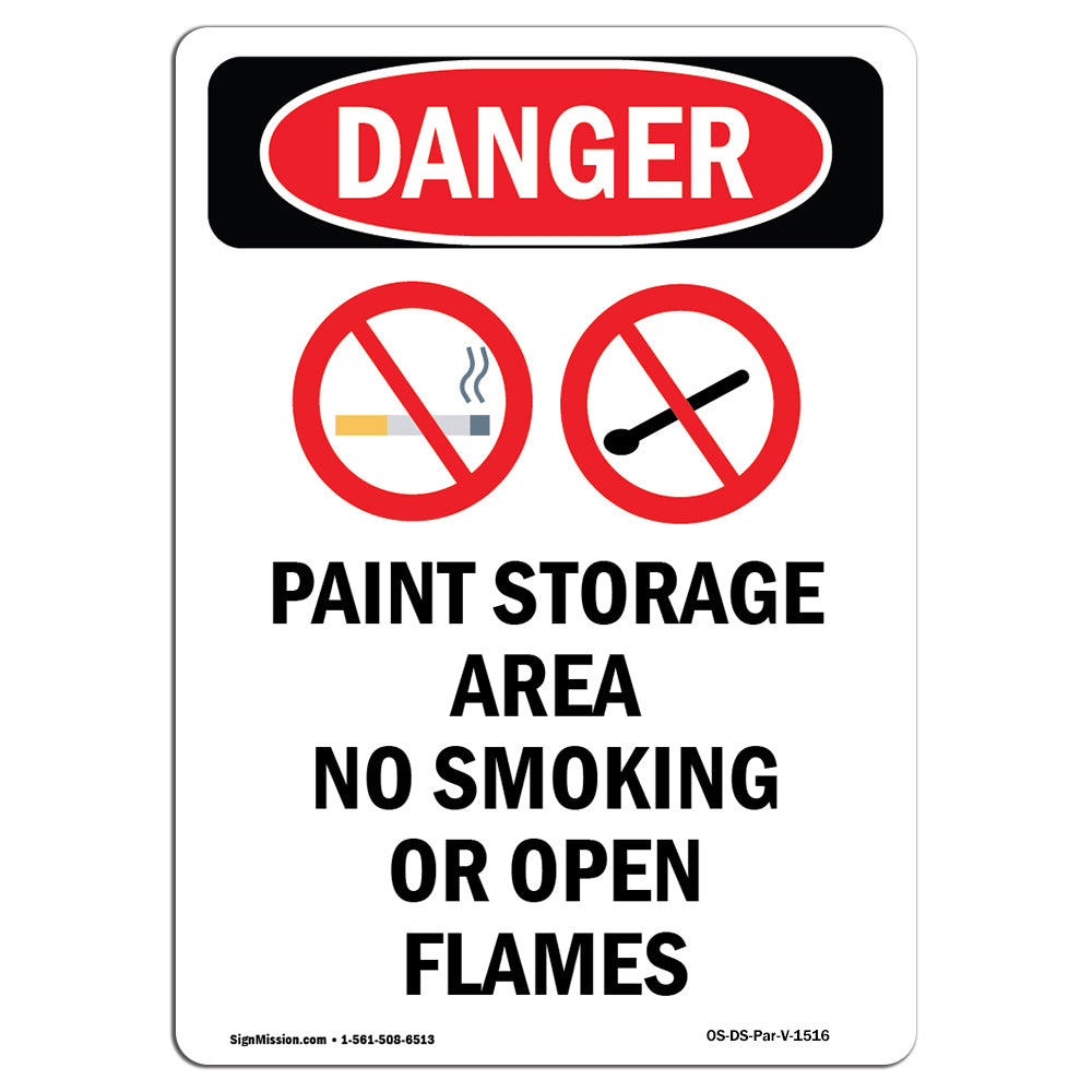 Paint Storage Area No Smoking Or Open Flames