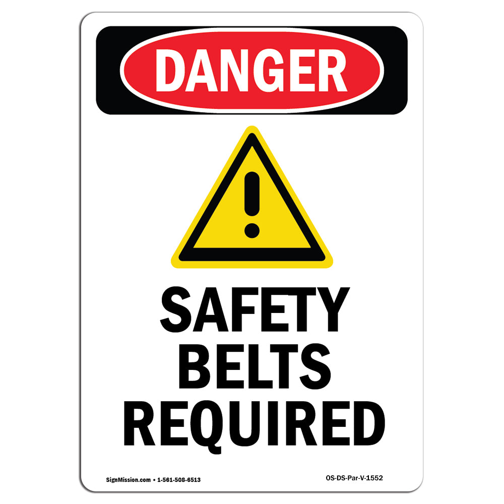Safety Belts Required