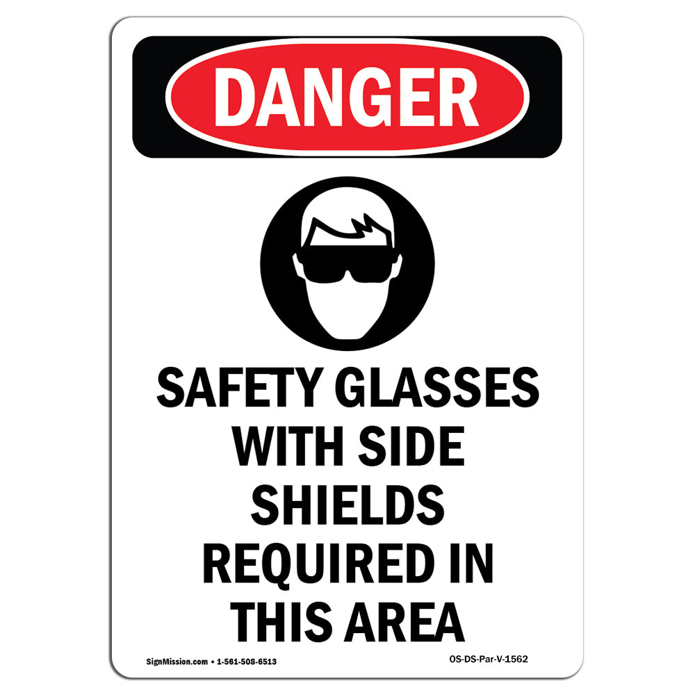 Safety Glasses With Side Shields Required