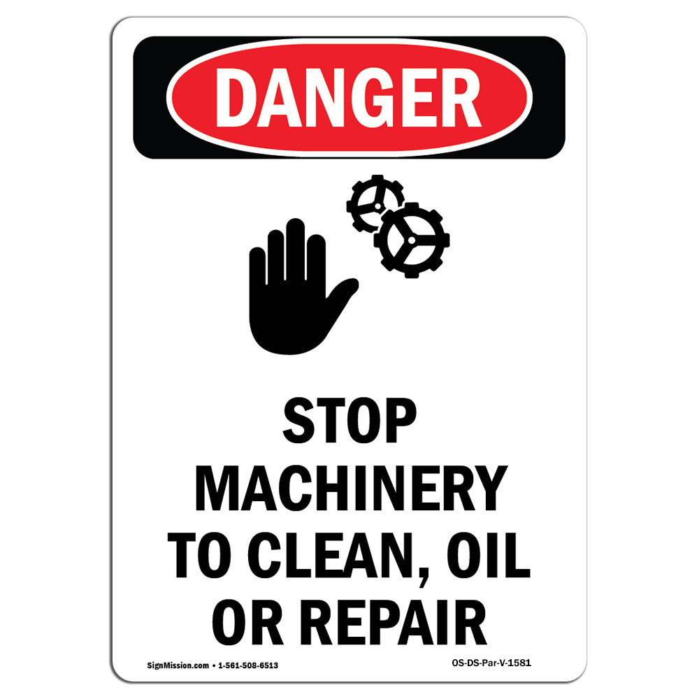 Stop Machinery To Clean Oil Or Repair