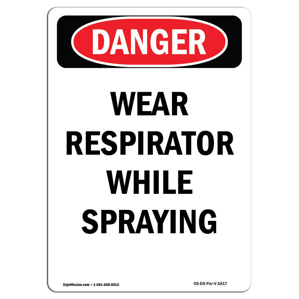 Portrait Wear Respirator While Spraying