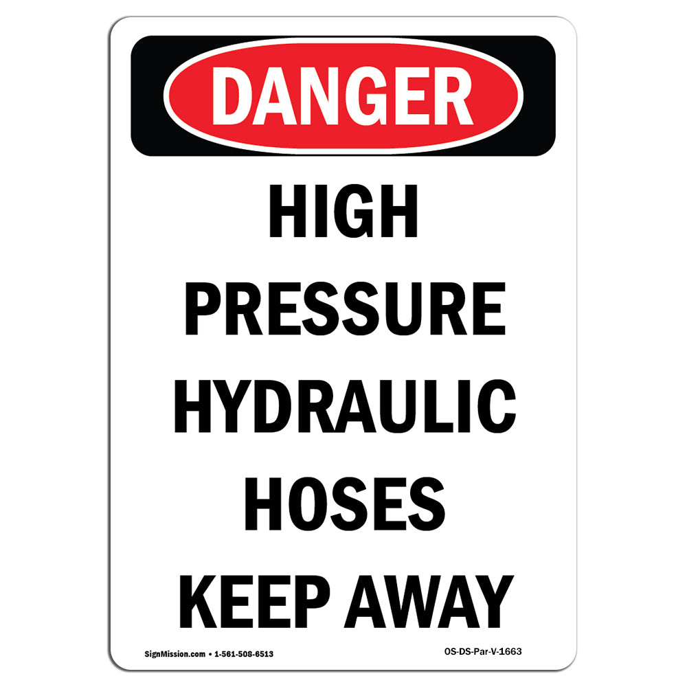 High Pressure Hydraulic Hoses Keep Away