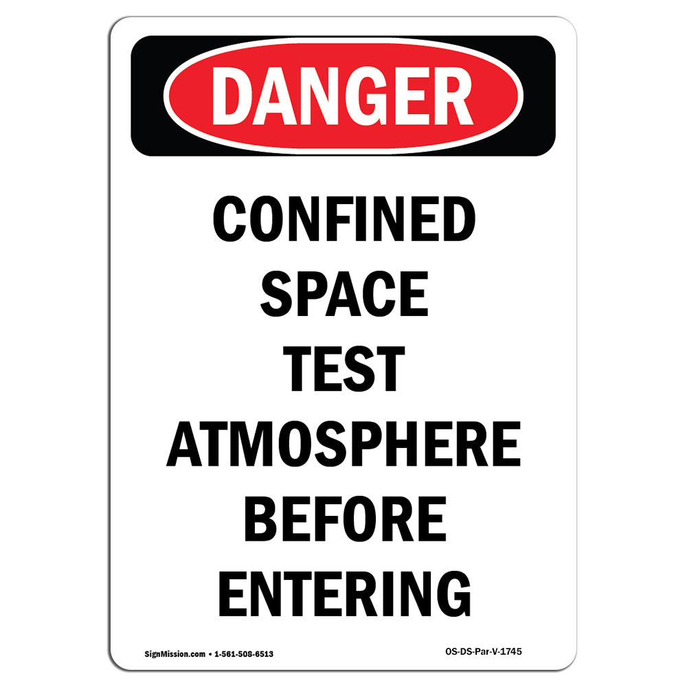 Portrait Confined Space Test Atmosphere