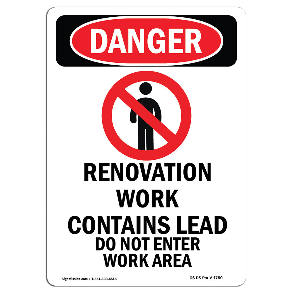 Renovation Work Contains Lead Do Not Enter