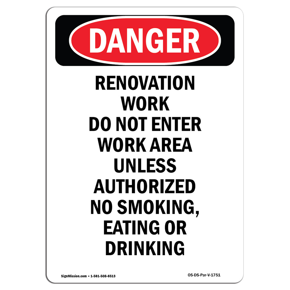 Portrait Renovation Work Do Not Enter Work Area