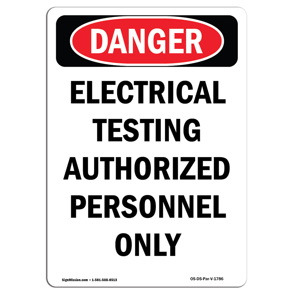 Electrical Testing Authorized Persons Only