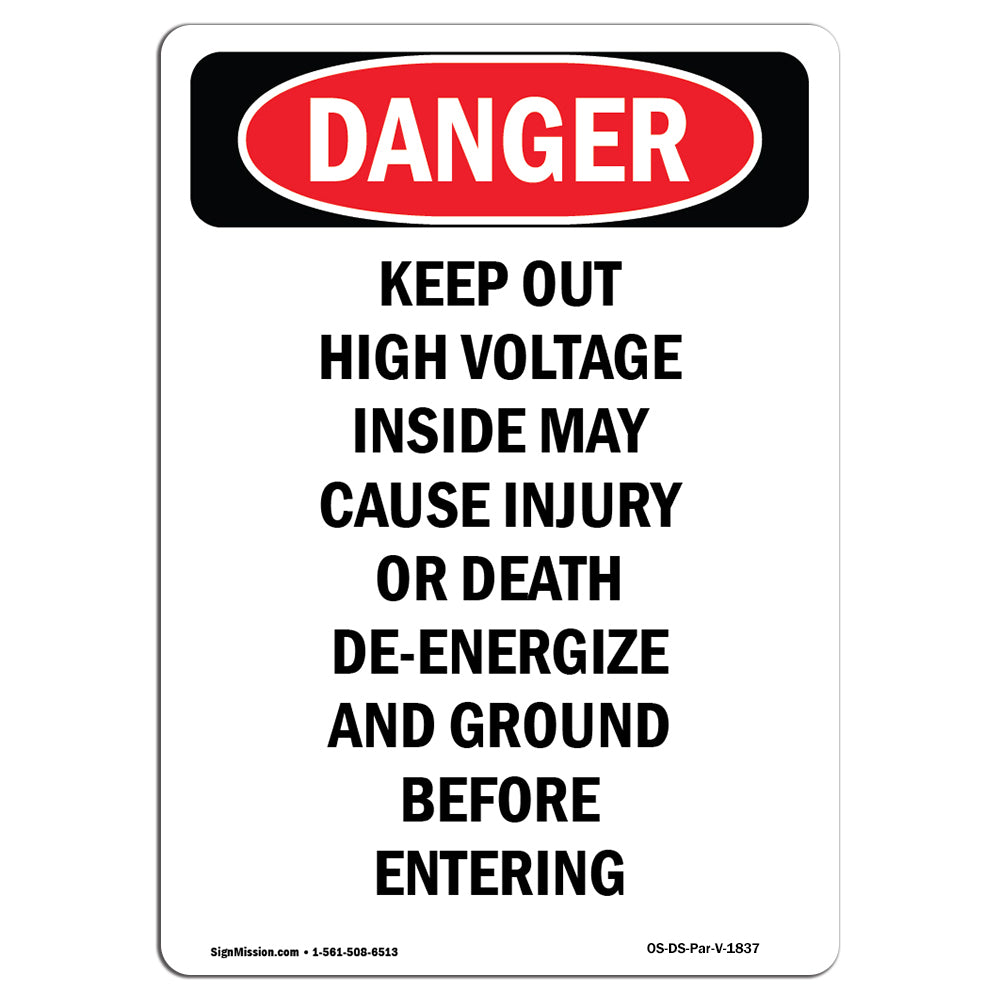 Keep Out High Voltage Injury Death Ground