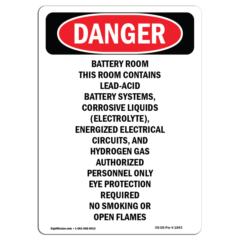 Portrait Battery Room Contains Lead-Acid