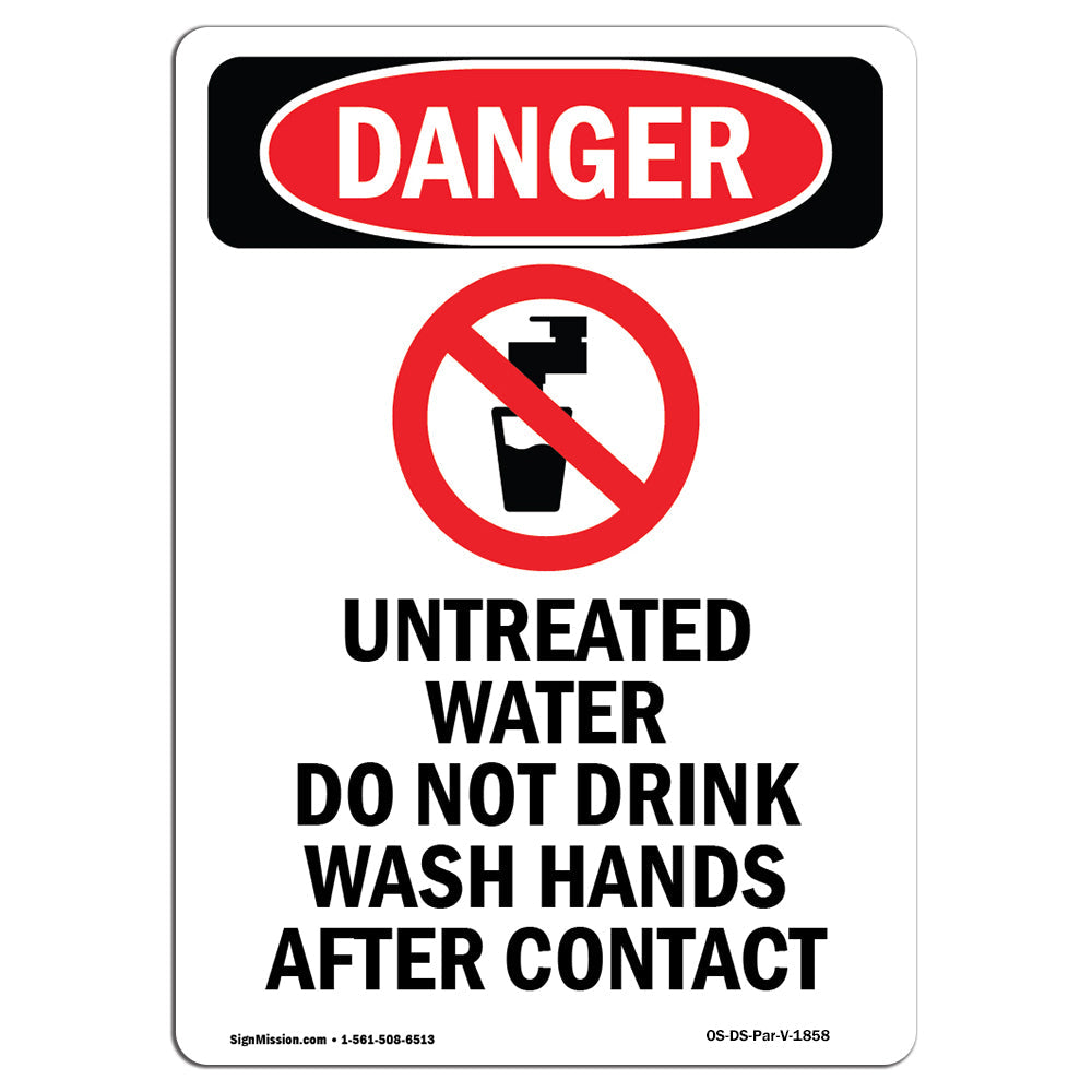 Untreated Water Do Not Drink Wash Hands