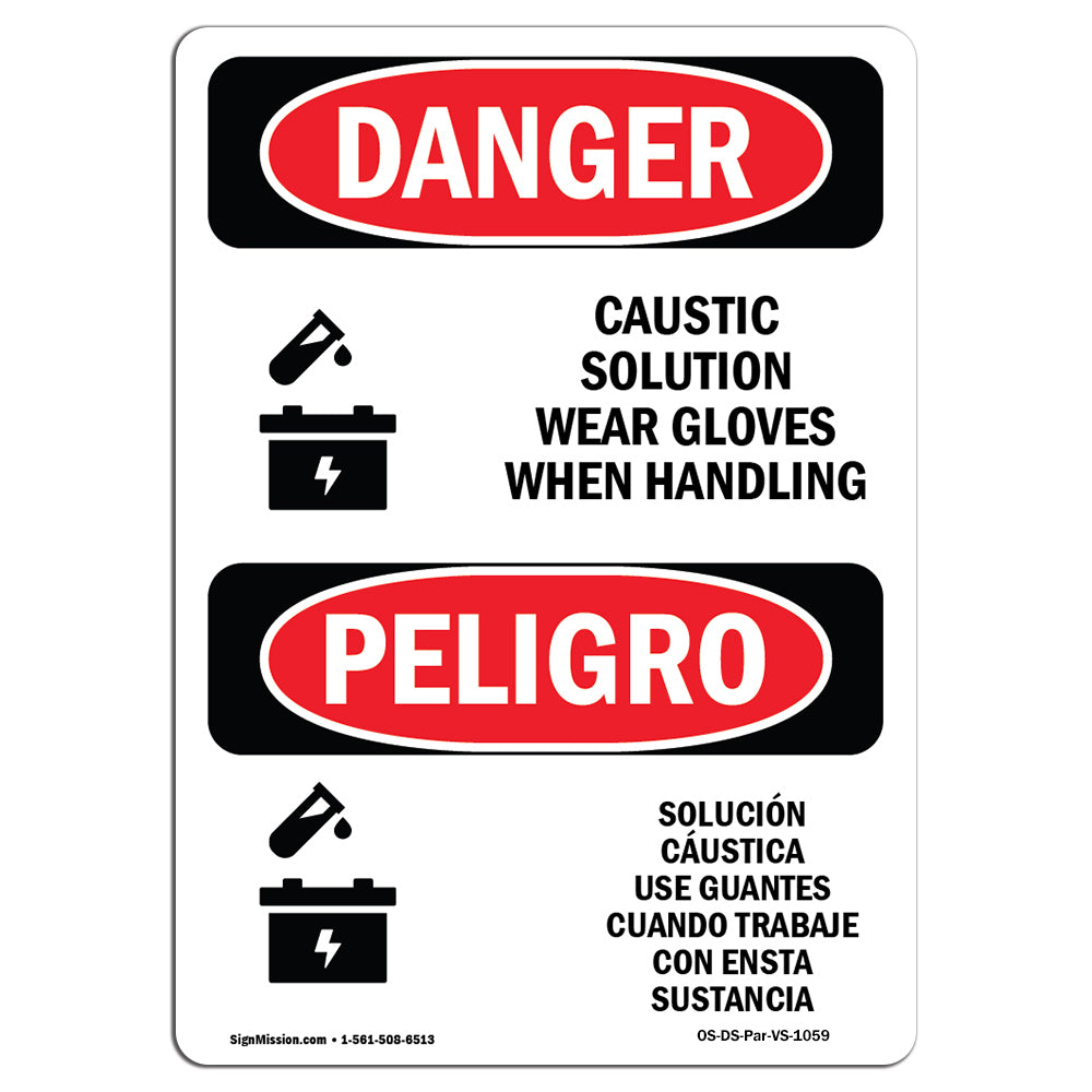 Caustic Solution Wear Gloves When Handling