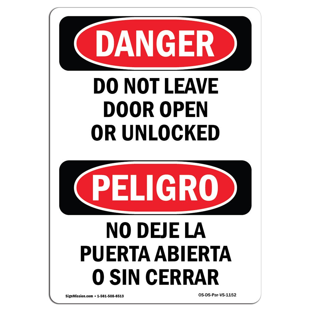 Do Not Leave Door Open Or Unlocked