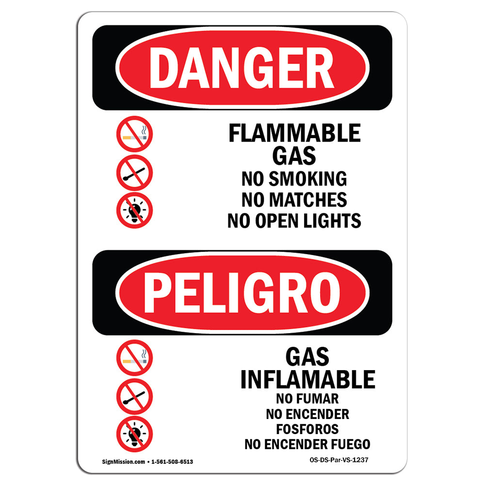 Flammable Gas No Smoking Matches