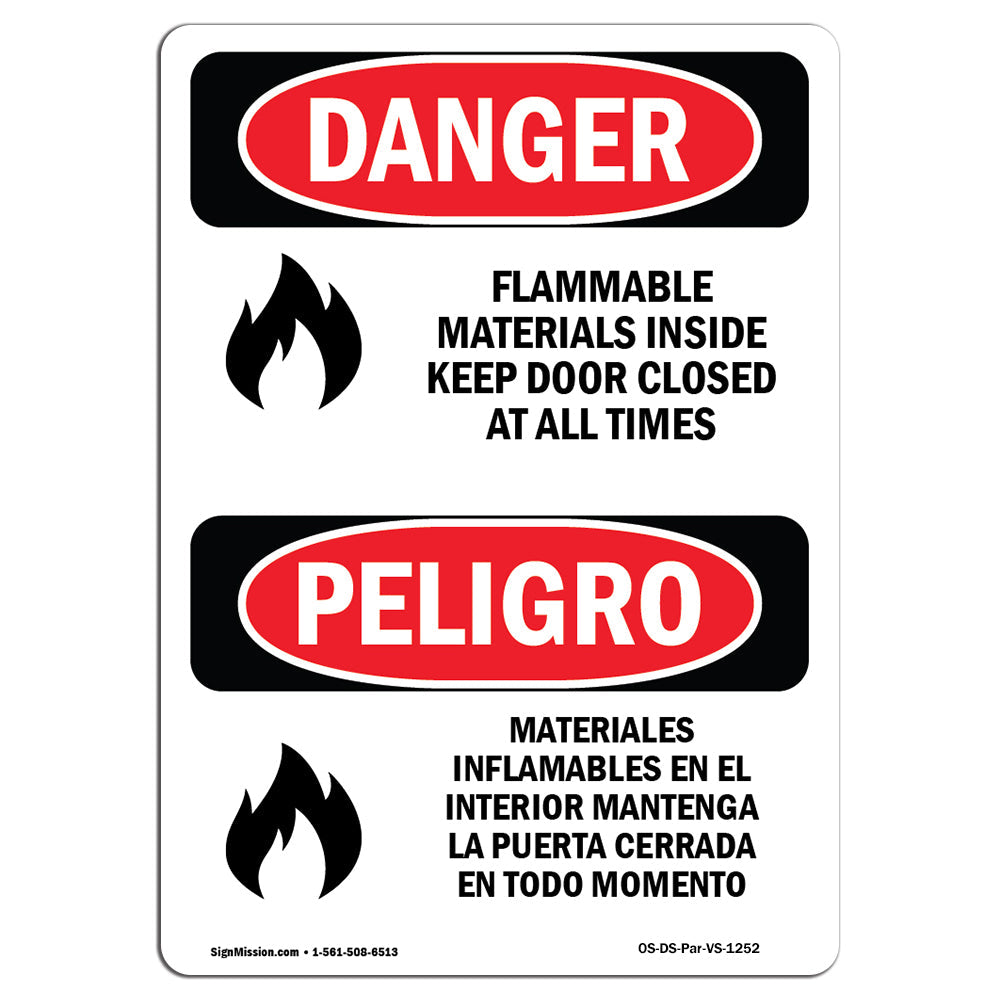 Flammable Materials Door Closed All Times