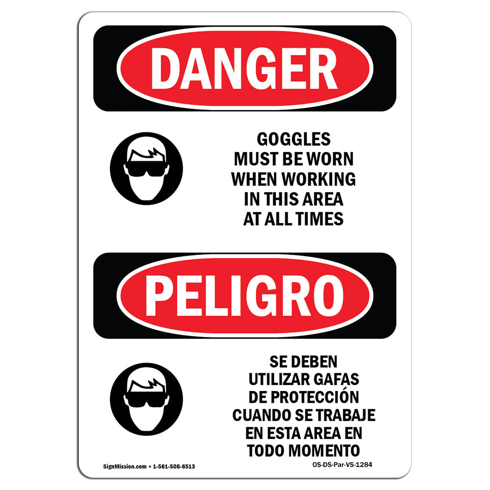 Goggles Worn When Working In This Area