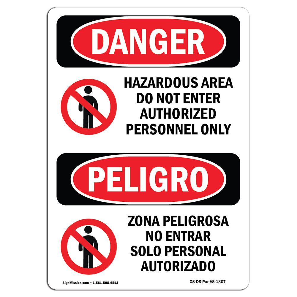 Hazardous Area No Enter Authorized Personnel