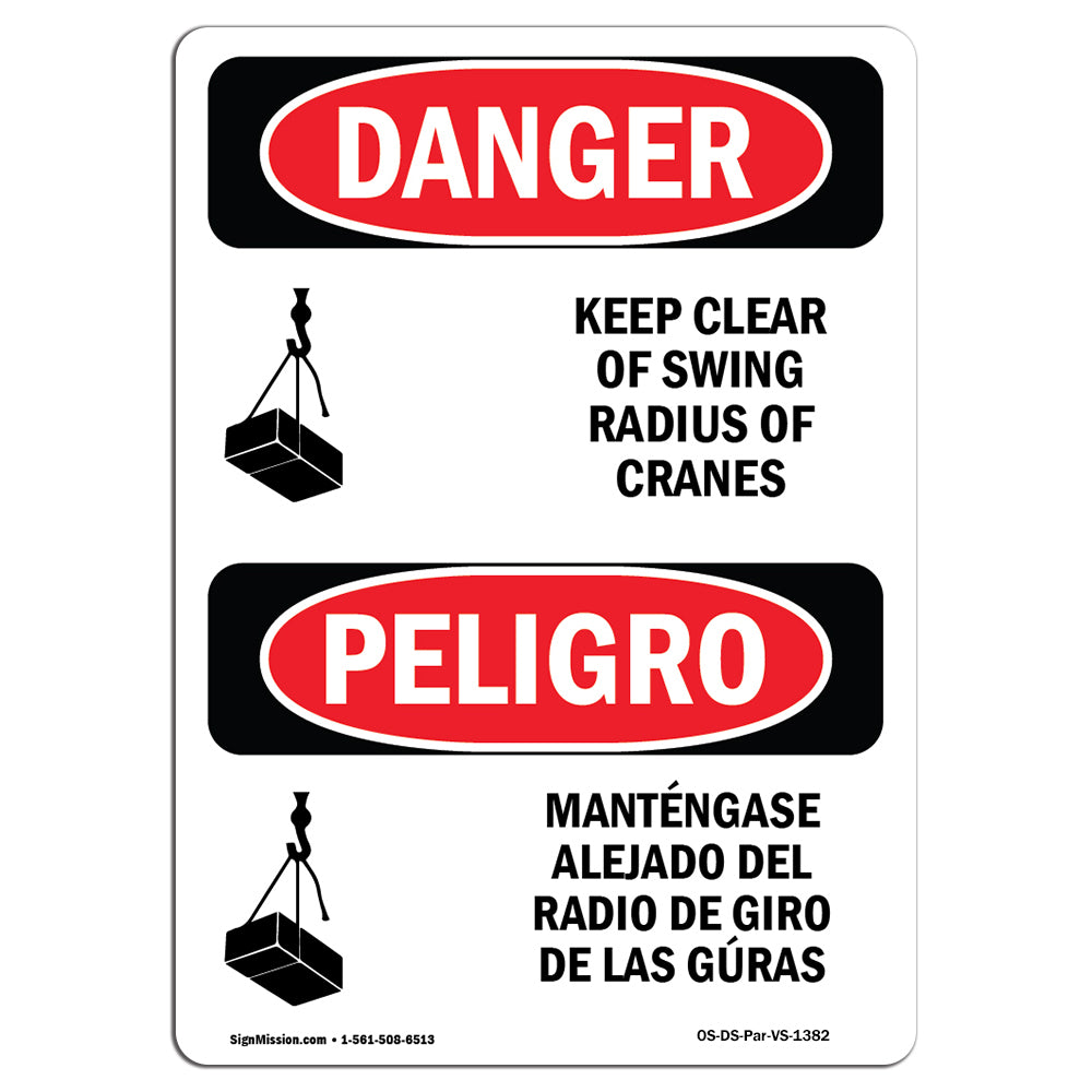 Keep Clear Of Swing Radius Of Cranes