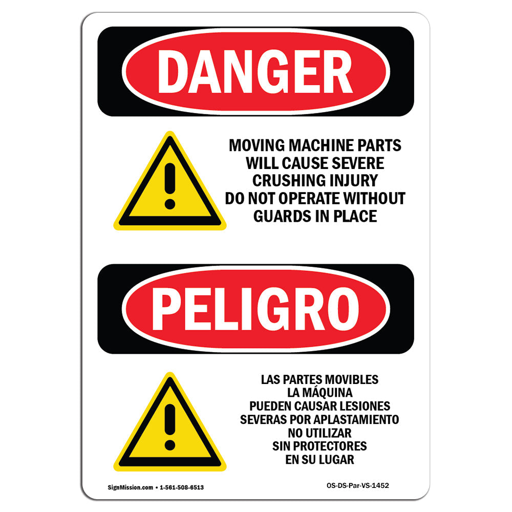 Moving Machine Parts Will Cause Crushing