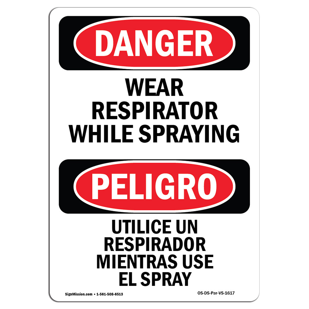 Portrait Wear Respirator While Spraying