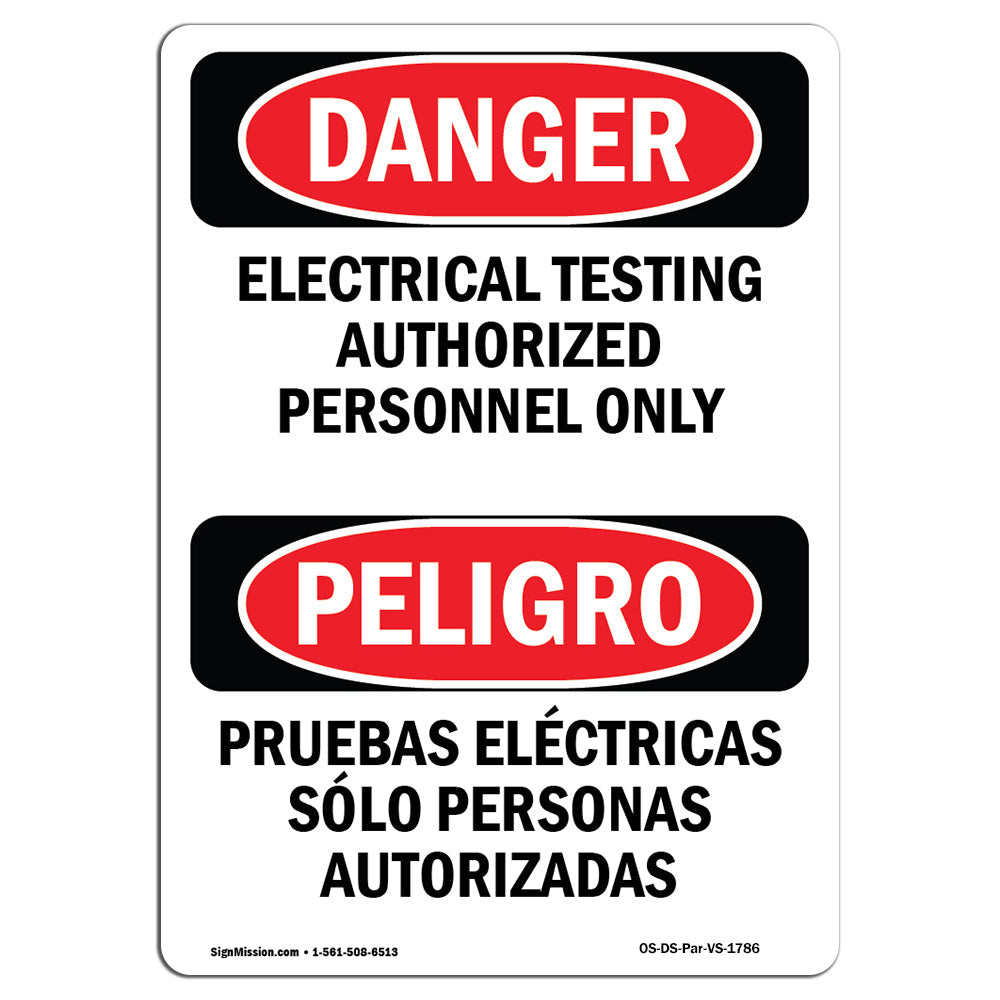 Electrical Testing Authorized Persons Only