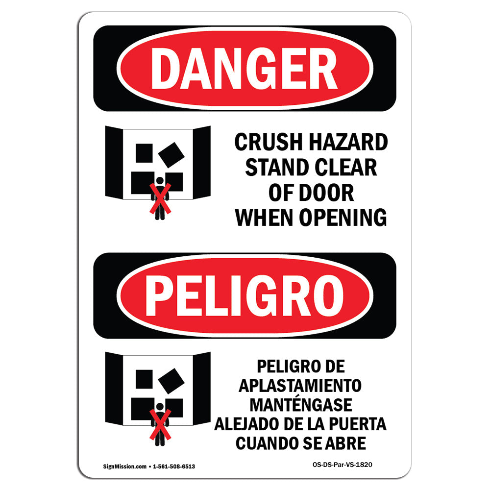 Crush Hazard Stand Clear Of Door
