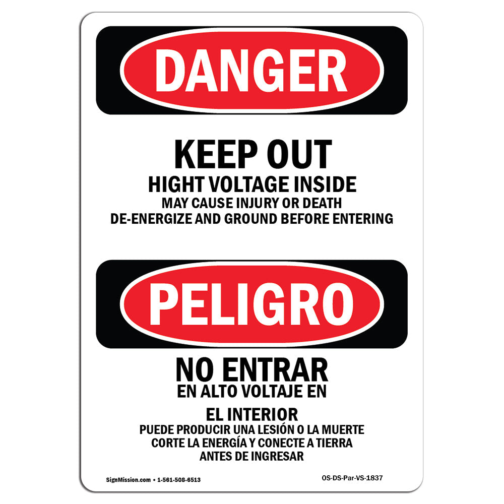 Keep Out High Voltage Injury Death Ground