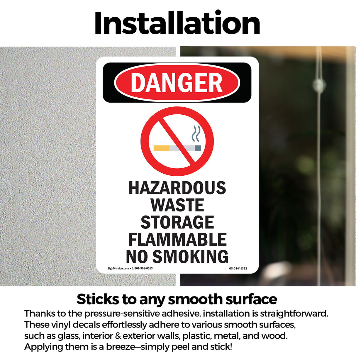 Hazardous Waste Storage Flammable No Smoking