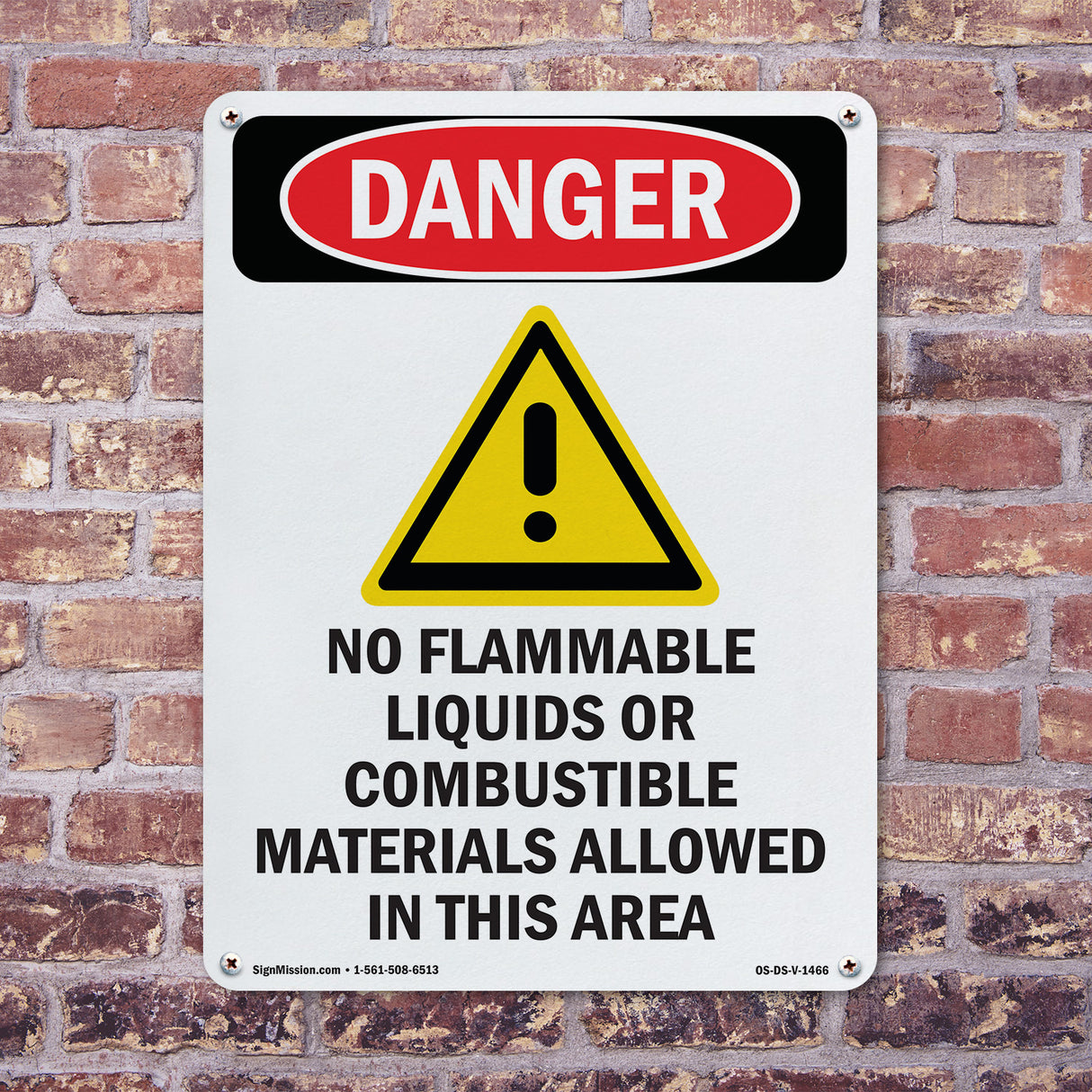 No Flammable Liquids Combustible Materials