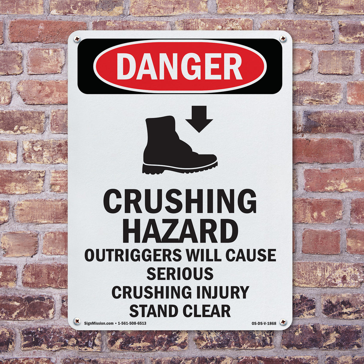 Crushing Hazard Outriggers Stand Clear