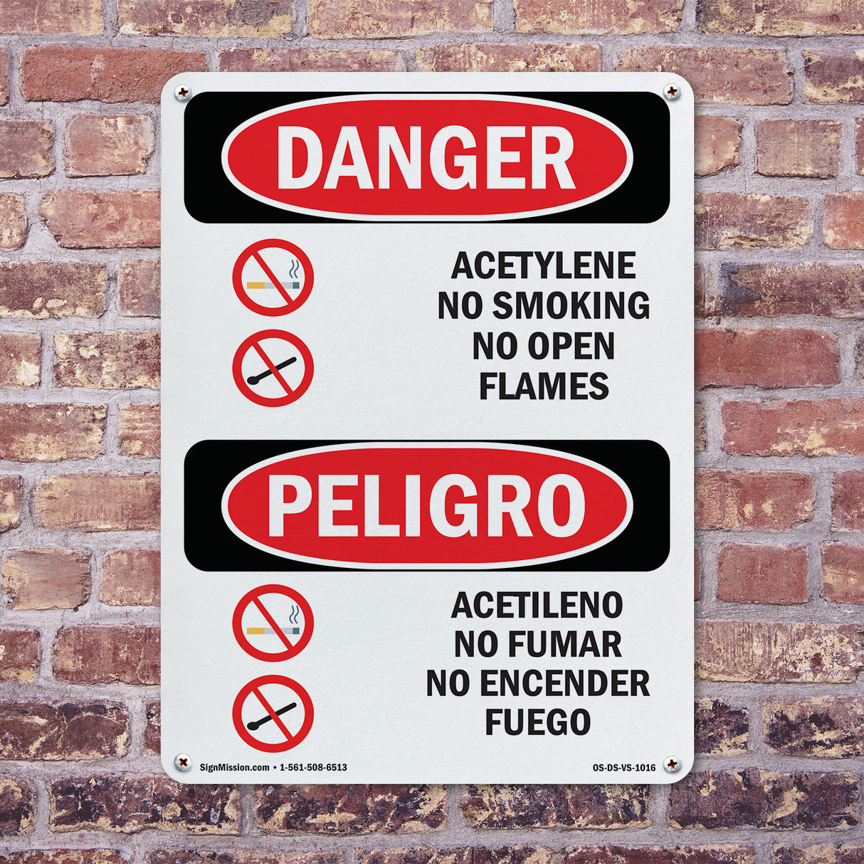 Acetylene No Smoking No Open Flames