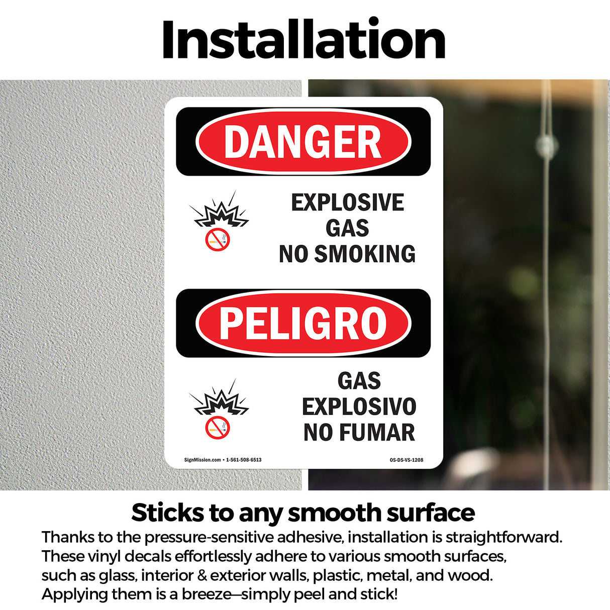 Explosive Gas No Smoking Spanish