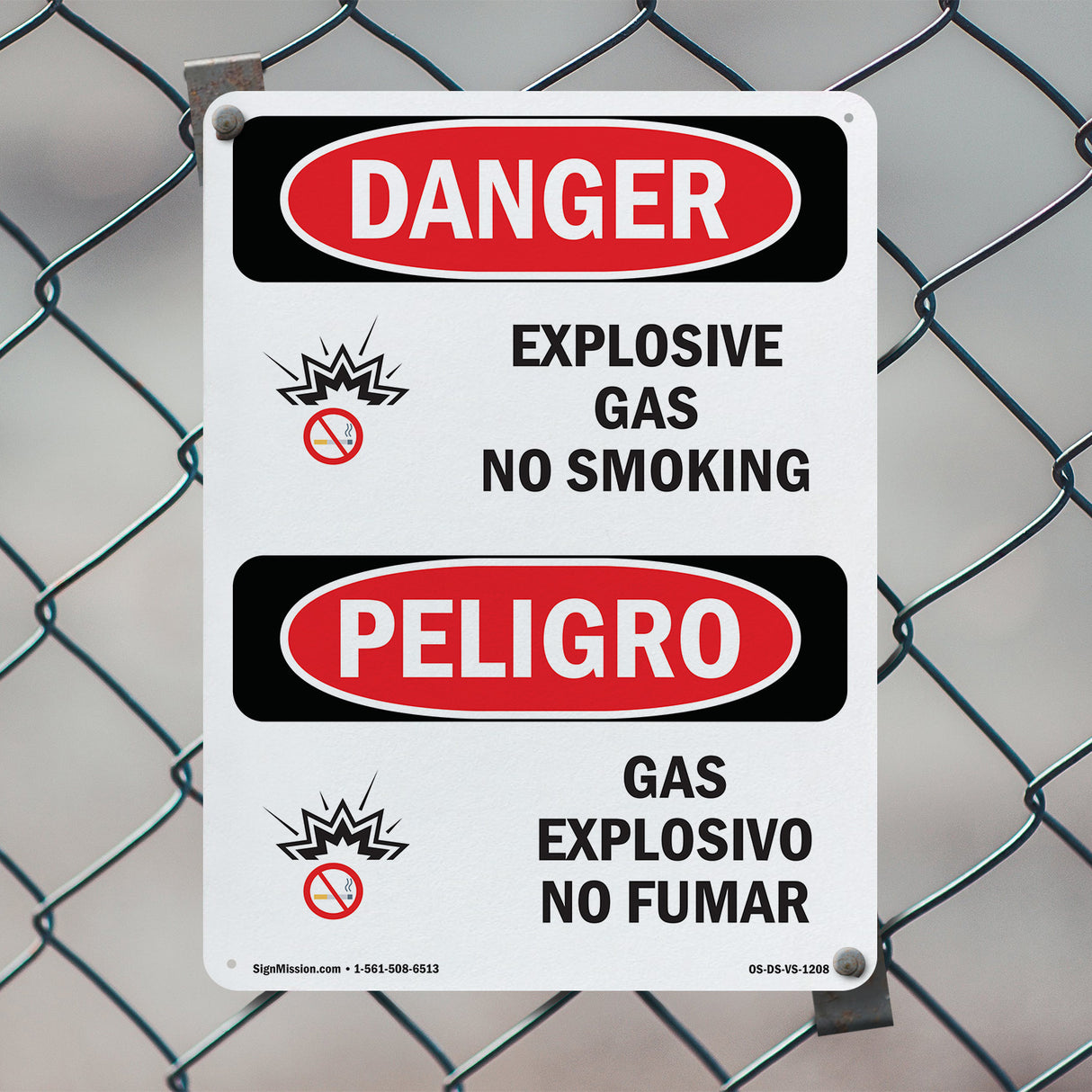 Explosive Gas No Smoking Spanish