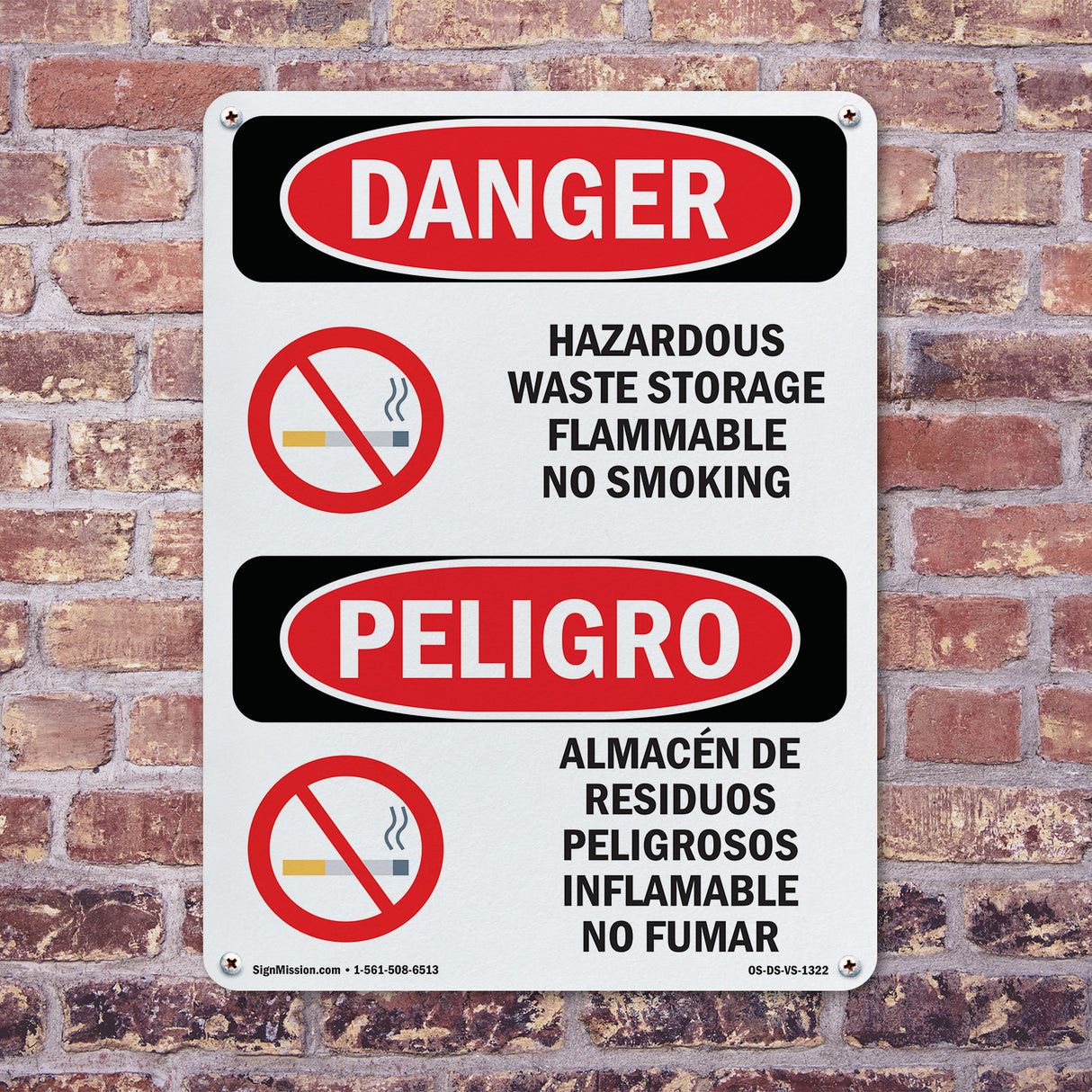 Hazardous Waste Storage Flammable No Smoking