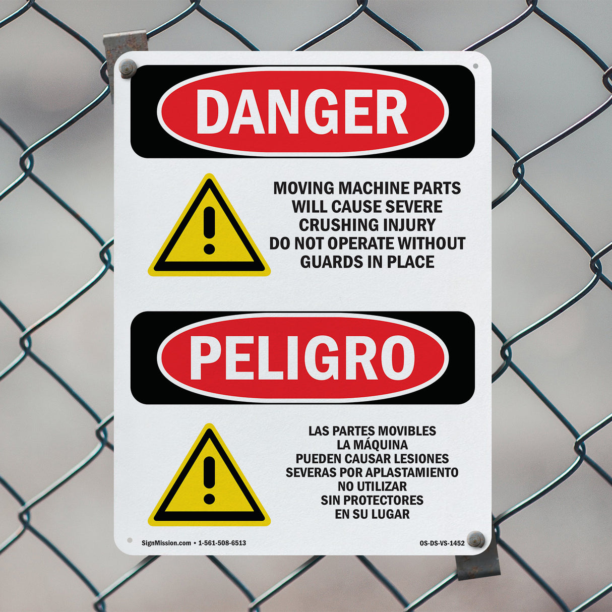 Moving Machine Parts Will Cause Crushing