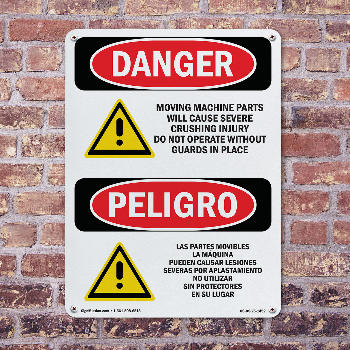 Moving Machine Parts Will Cause Crushing