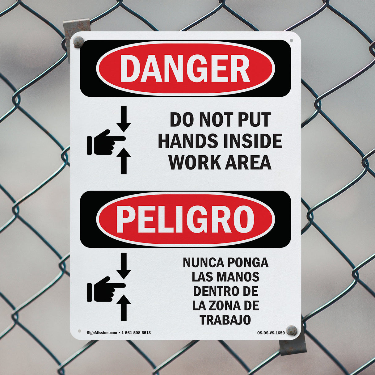 Do Not Put Hands Inside Work Area